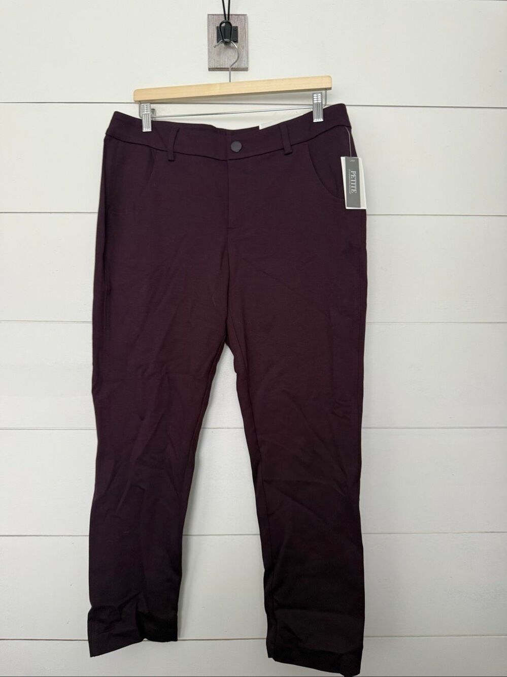 Christopher & Banks Women’s 14P Maroon Tapered Pants Pull On New
